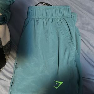 Teal gymshark shorts 2in1 5in inseam, size medium